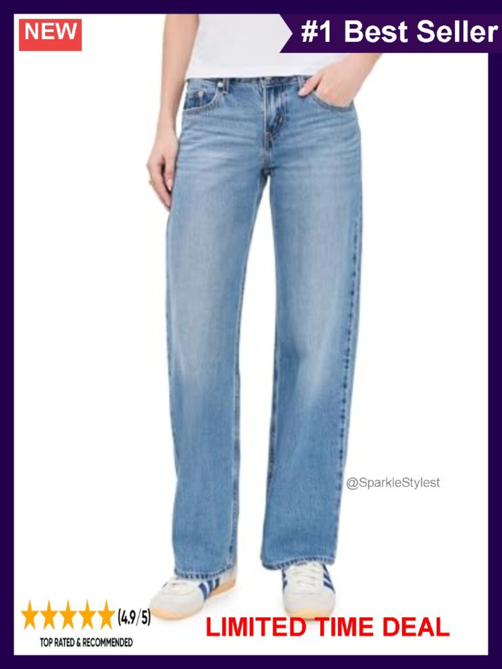 Low Rise Straight Wide Leg Relaxed Fit Jeans Early 2000s Style Denim